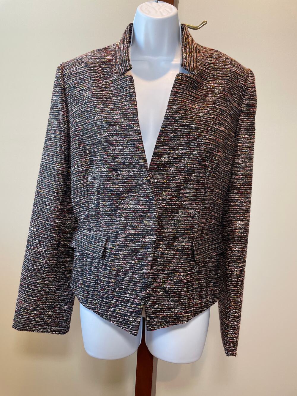 Tahari (Arthur S. Levine) Size 12 Textured Multicolor Blazer